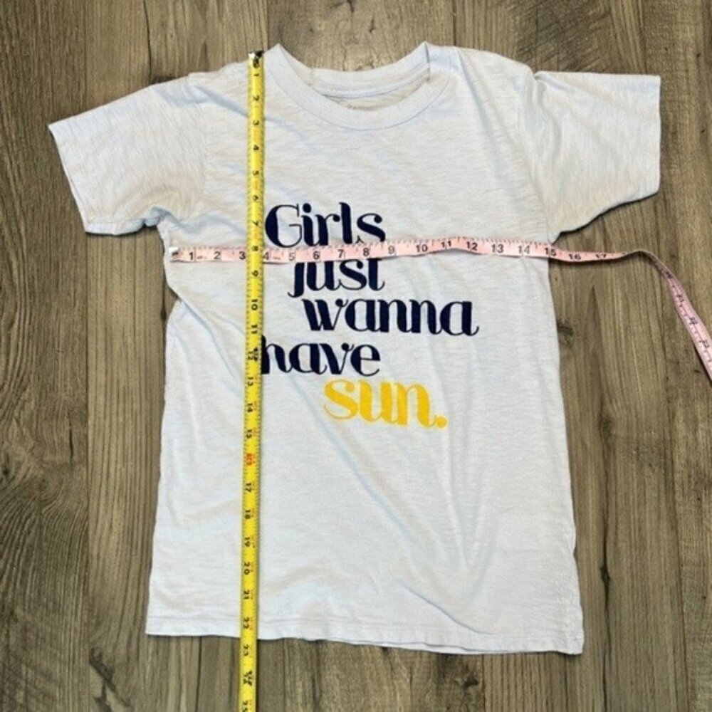 J. Crew "Girls Just Wanna Have Sun" Graphic Cotton T-Shirt Size XXS - Picture 3 of 9